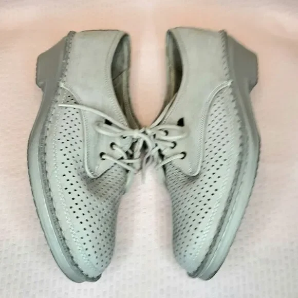 Finn Comfort Shoes Gray Women Size US 8 / UK 5 1/2 Oxford Perforated Germany - Picture 5 of 7